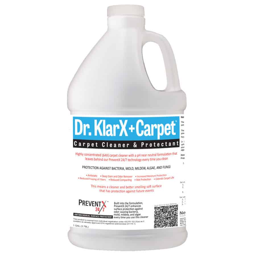 Dr. KlarX+ Carpet™ The All Soft Surface Cleaner/Protectant - 1-Gallon Bottles of 64X Concentrate