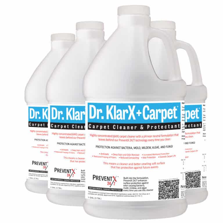 Dr. KlarX+ Carpet™ The All Soft Surface Cleaner/Protectant - 4/1 Gallon Bottles of 64X Concentrate