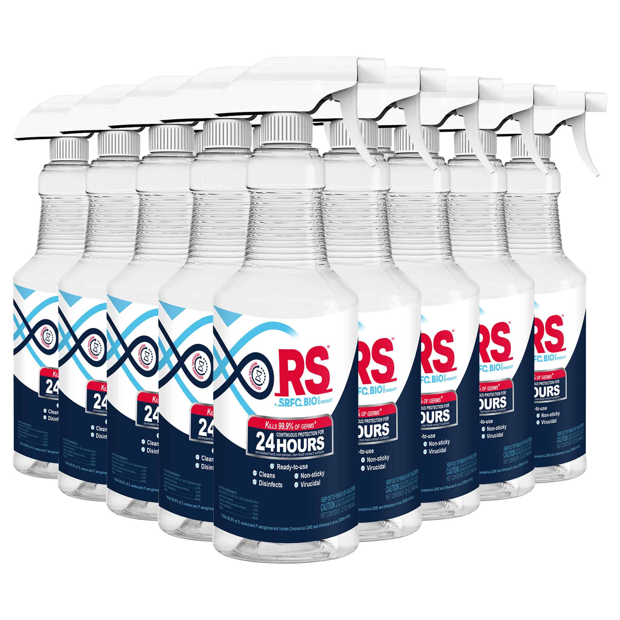 RS™ Easiest To Use 24Hour Residual Sanitizer / Disinfectant (12/32oz