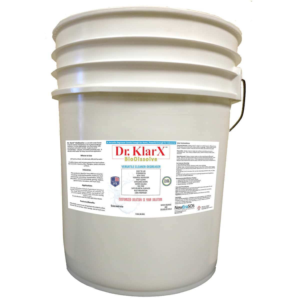 Dr. KlarX BioDissolve Versatile Cleaner and Degreaser 5-gallon pail