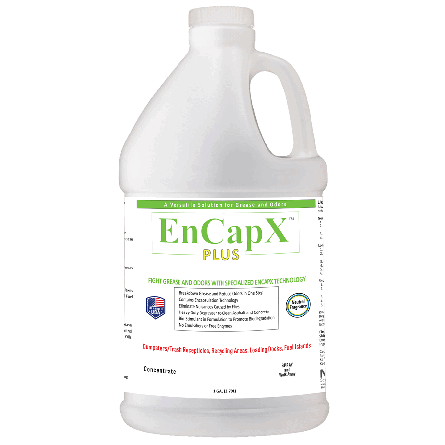 EnCapX Plus Dumpsters/Receptacle Odor & Fruit Fly - 1-Gallon Bottle