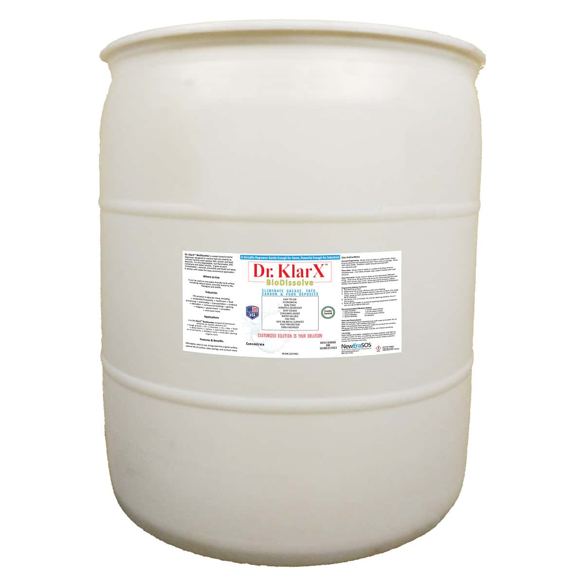 Dr. KlarX BioDissolve Versatile Cleaner and Degreaser 30-gallon Drum