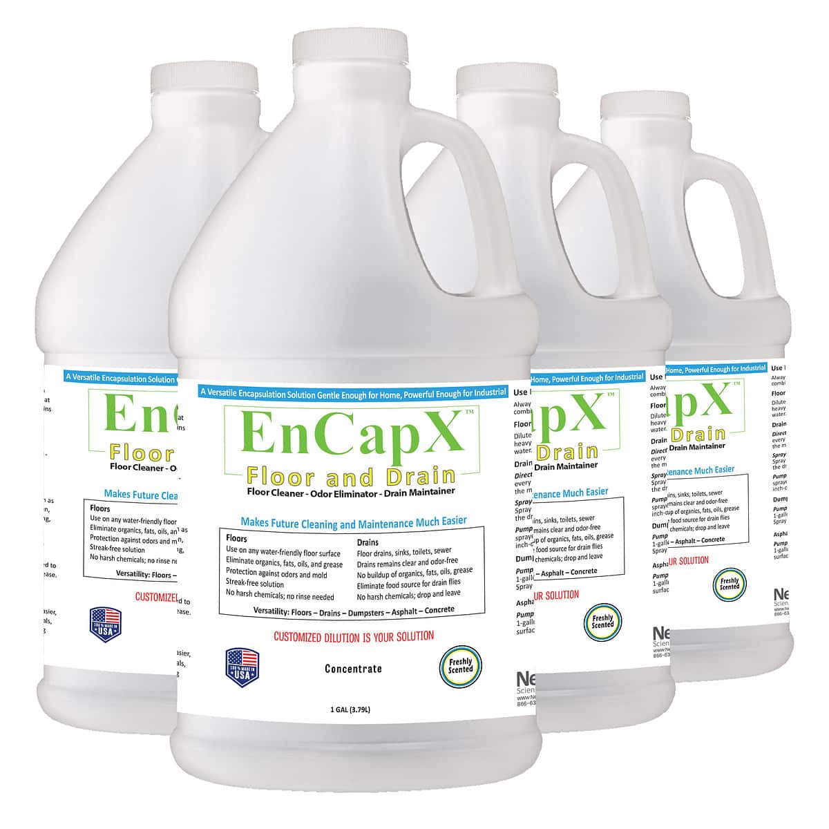 EnCapX Floor and Drian 4/1-Gallon Bottles