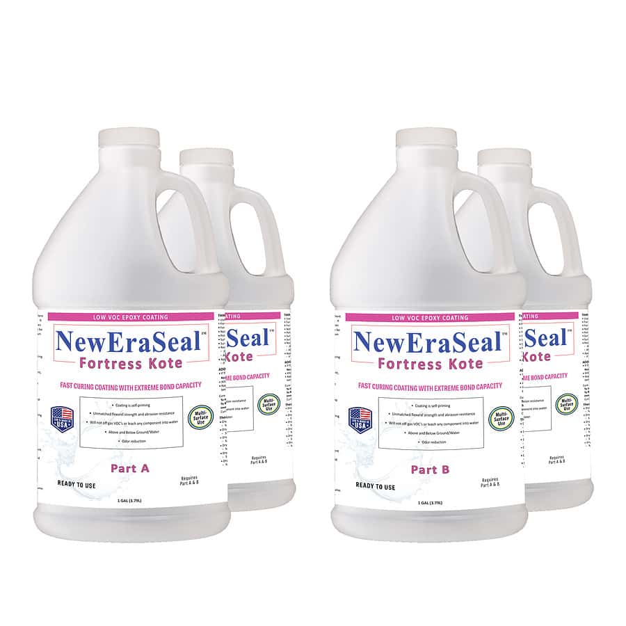 NewEraSeal Fortress Kote - Two Part Koting - Bonds to Surface (4 Gallons = 2-Gal PART A & 2-Gal PART B)