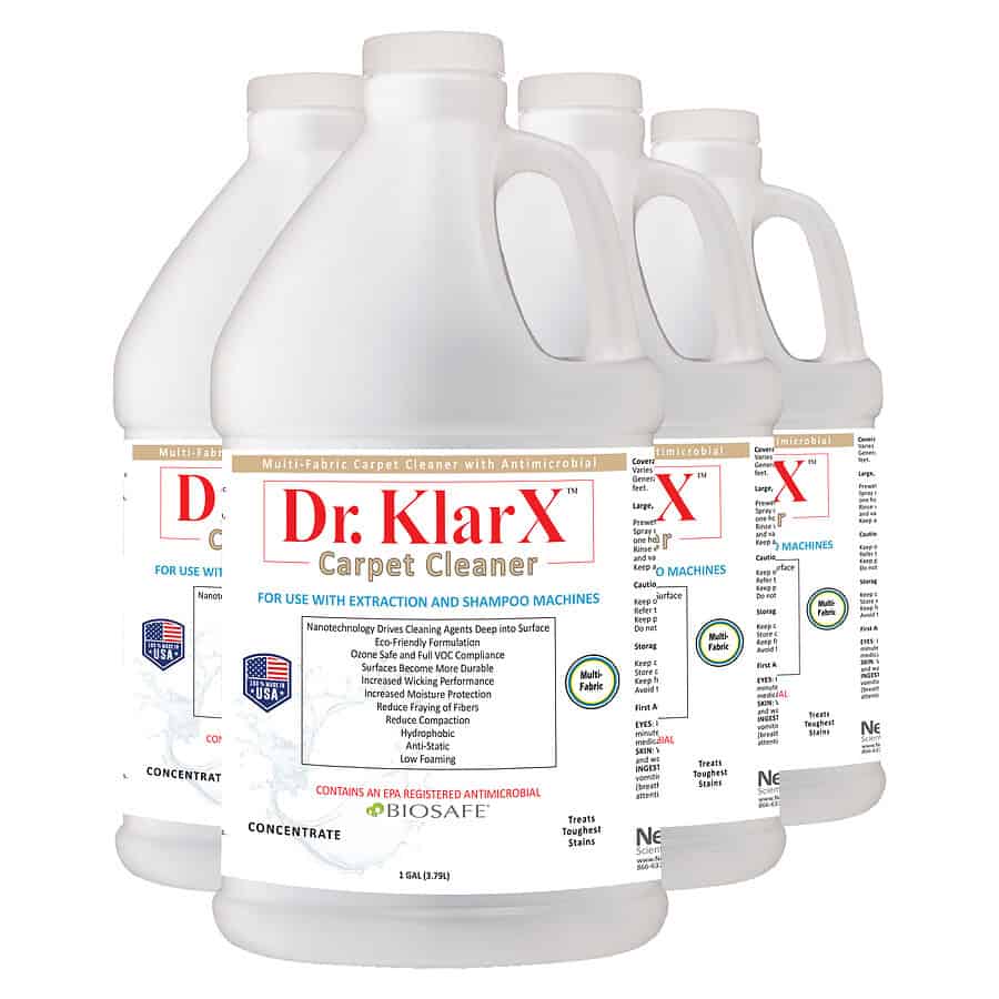 Dr. KlarX™ Carpet Cleaner - Cleaning, Antimicrobial, NanoTechnology, and Long-Lasting Protection, - (4/1-Gallon Concentrate)