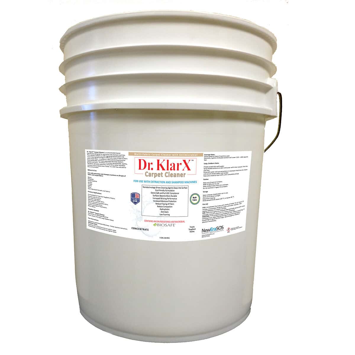 Dr. KlarX™ Carpet Cleaner - Cleaning, Antimicrobial, NanoTechnology, and Long-Lasting Protection, - (5-Gallon Concentrate)